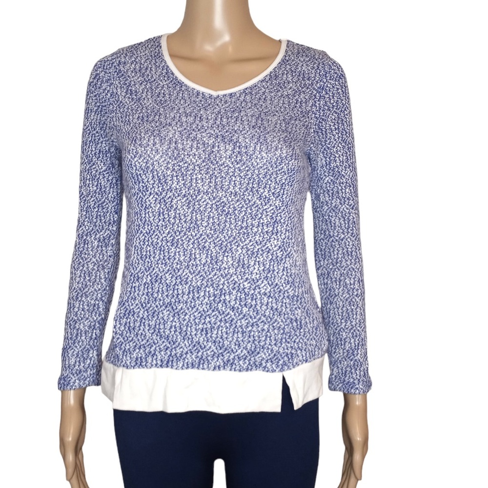 Speechless Knit Split Back V-Neck Top